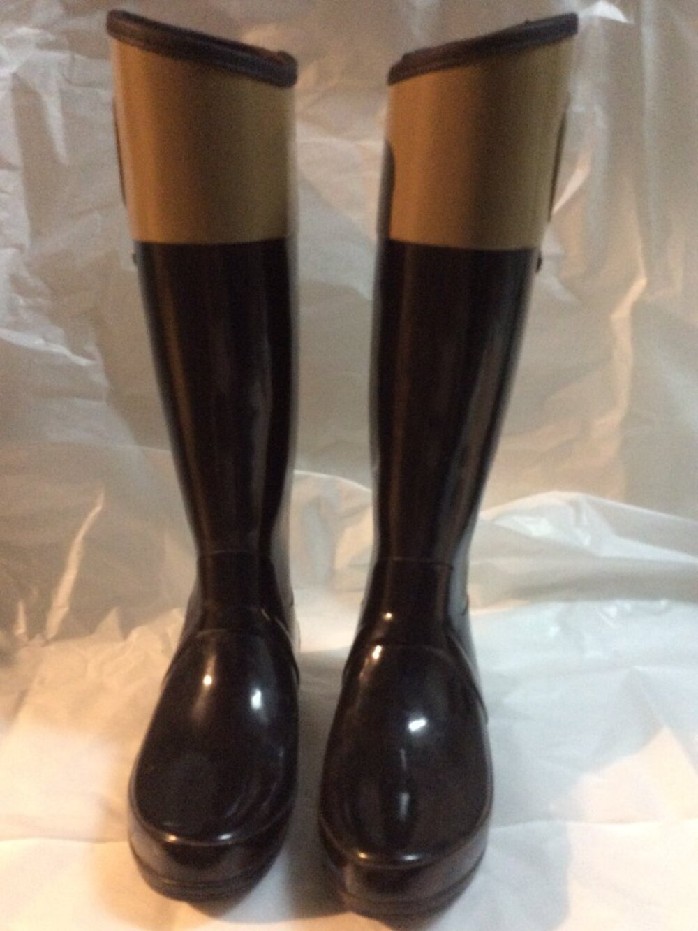 Hunter Rubber Refined Gold Trim Riding Boot Size 7